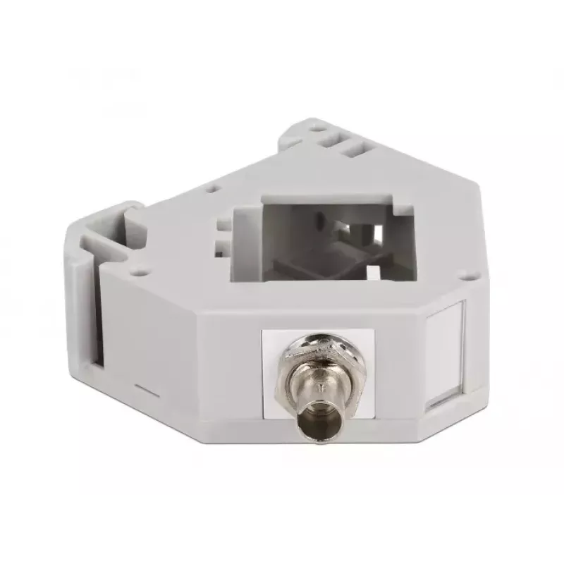 Adattatore per guida DIN DeLOCK ST simplex femmina a ST simplex femmina grigio
