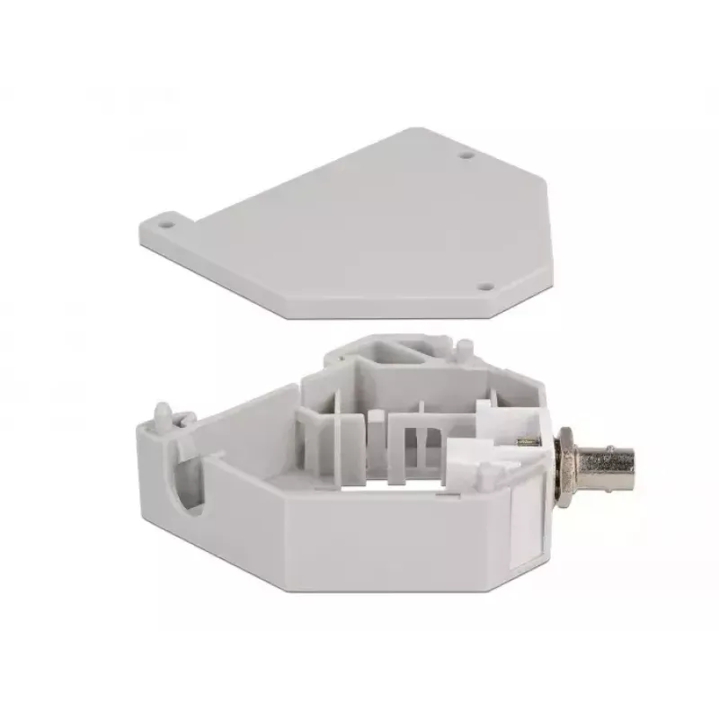 Adattatore per guida DIN DeLOCK ST simplex femmina a ST simplex femmina grigio