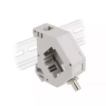 Adattatore per guida DIN DeLOCK ST simplex femmina a ST simplex femmina grigio
