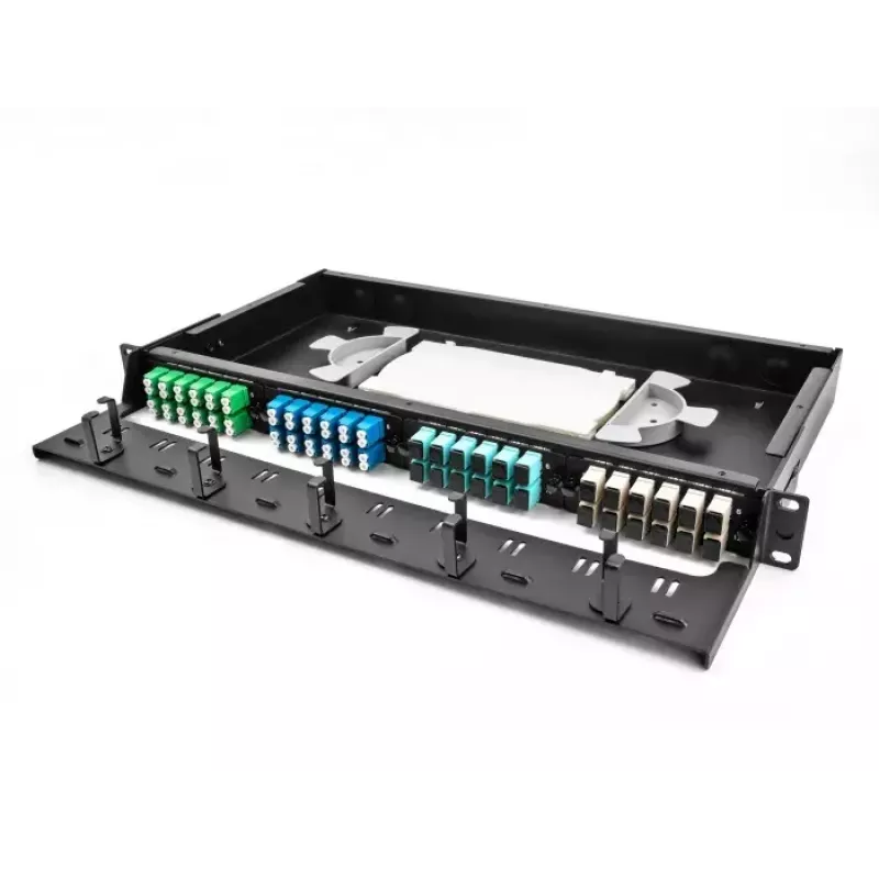 Pannello adattatore in fibra ottica DeLOCK LC duplex UPC 12 porte blu