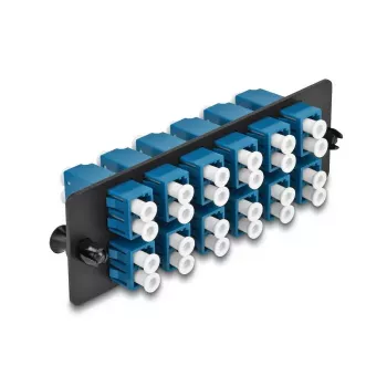 Pannello adattatore in fibra ottica DeLOCK LC duplex UPC 12 porte blu