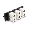 Pannello adattatore keystone DeLOCK 6 porte nero piatto RJ-45
