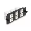 Pannello adattatore keystone DeLOCK 6 porte nero piatto RJ-45