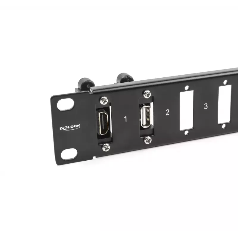 Pannello DeLOCK 19 pollici per adattatori 16 porte nero montaggio rack 1U