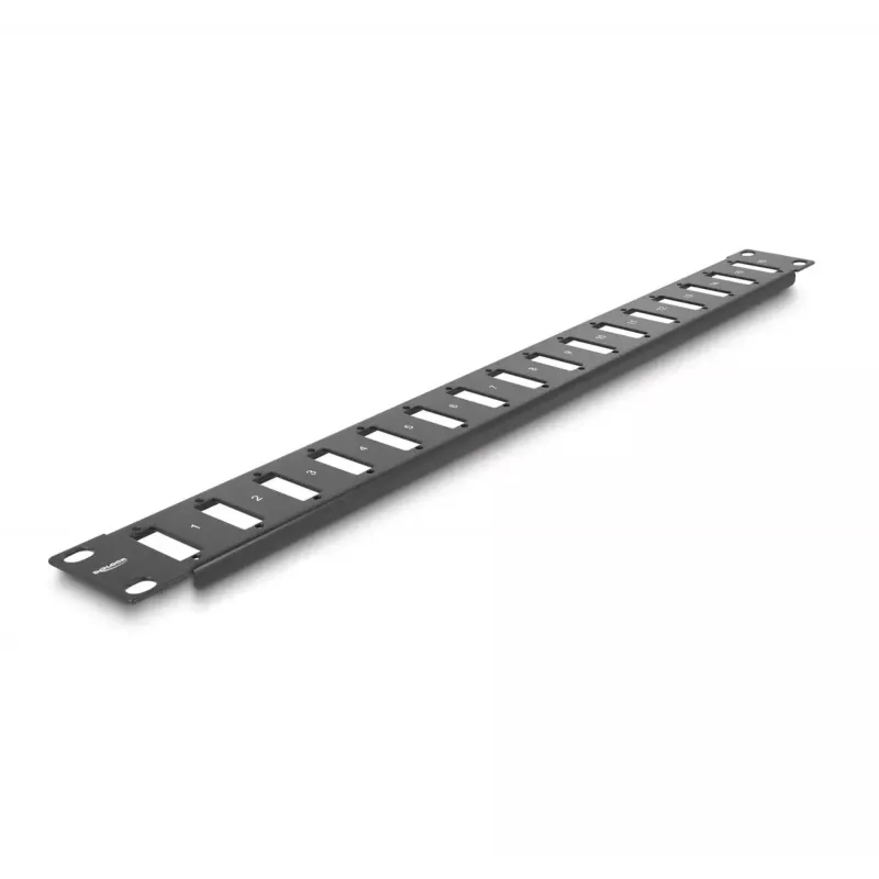 Pannello DeLOCK 19 pollici per adattatori 16 porte nero montaggio rack 1U