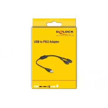 Cavo DeLOCK 61061 PS/2 0,43 m 2x 6 pin Mini-DIN USB A nero