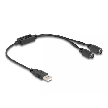 Cavo DeLOCK 61061 PS/2 0,43 m 2x 6 pin Mini-DIN USB A nero