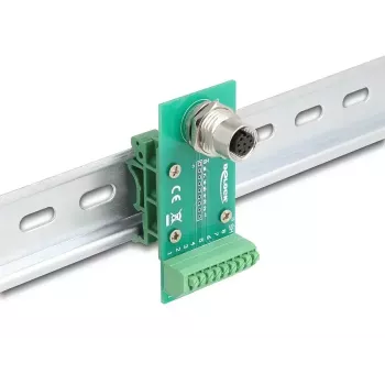 Adattatore modulo di trasferimento DeLOCK M12 8 poli codifica A femmina su morsettiera a 9 poli