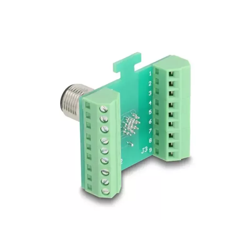 Adattatore modulo di trasferimento DeLOCK M12 17 poli codifica A maschio su morsettiera a 18 poli