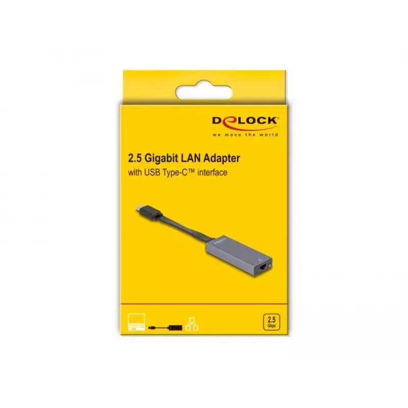 DeLOCK 66248 adattatore cavo RJ-45 USB C grigio 0,09m