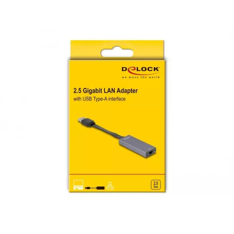 DeLOCK 66247 adattatore cavo RJ-45 USB A grigio 0,09 m