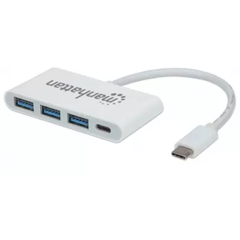 Manhattan dock/hub USB-C, connettori (x4): USB-A (x3) e USB-C, 5 Gbit/s (USB 3.2 Gen1 noto anche come USB 3.0), con Power Delivery (60W) al connettore USB-C (nota: alimentatore USB-C e cavo USB-C aggiuntivi necessari), universale per tutti i dispositivi, SuperSpeed USB, 3 anni di garanzia