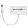 Manhattan 163552 hub USB 3.0, 4 porte (3x USB-A, 1x USB-C), con porta USB-C Power Delivery