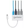 Manhattan 163552 hub USB 3.0, 4 porte (3x USB-A, 1x USB-C), con porta USB-C Power Delivery
