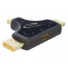 DeLOCK 64059 adattatore monitor 3-in-1, ingresso HDMI / DisplayPort / mini DisplayPort a uscita HDMI, 4K 60 Hz, nero