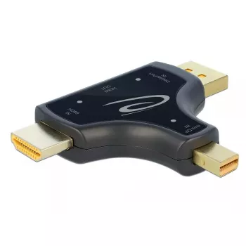 DeLOCK 64059 adattatore monitor 3-in-1, ingresso HDMI / DisplayPort / mini DisplayPort a uscita HDMI, 4K 60 Hz, nero