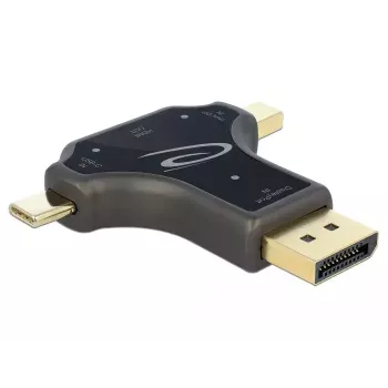 DeLOCK 64060 adattatore monitor 3-in-1, ingresso USB-C / DisplayPort / mini DisplayPort a uscita HDMI, 4K 60 Hz, nero
