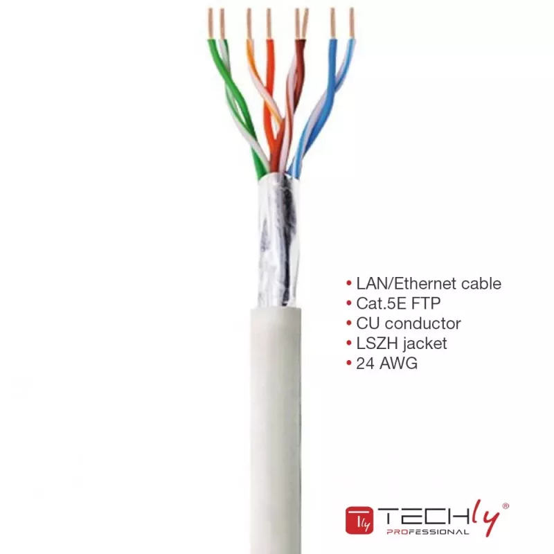 Techly ITP-C5F-305-RIS cavo di rete grigio 305 m Cat5e F/UTP (FTP)