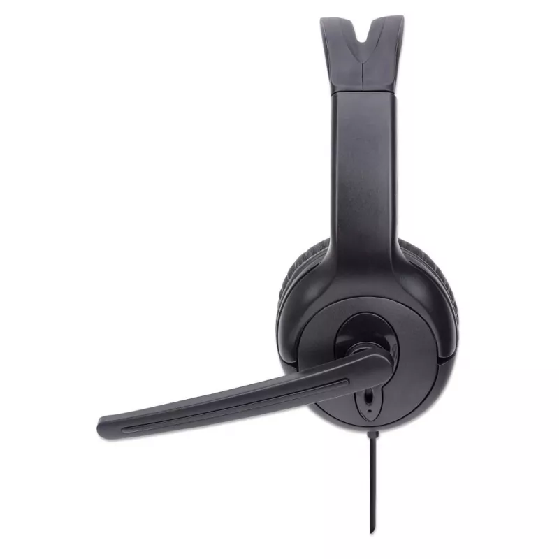 Manhattan headset mono over-ear (USB), braccio microfono (imbottito), confezione retail, archetto regolabile, telecomando sul cavo, cuscinetti auricolari, USB-A per audio e microfono, cavo 1,5 m, tre anni di garanzia