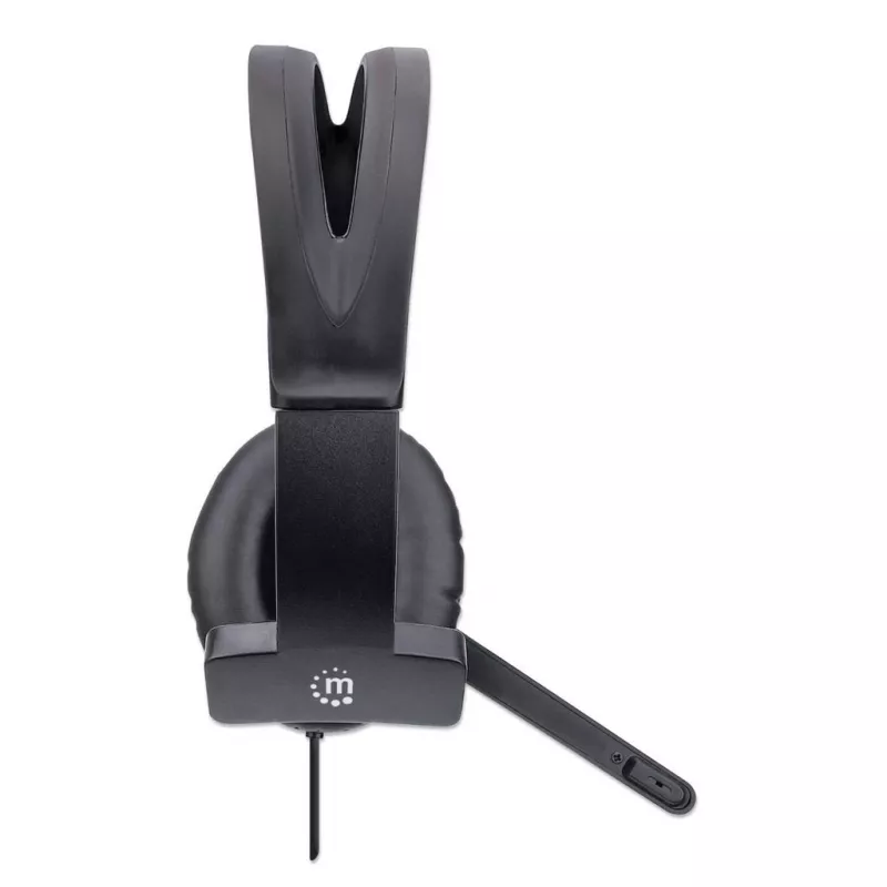 Manhattan headset mono over-ear (USB), braccio microfono (imbottito), confezione retail, archetto regolabile, telecomando sul cavo, cuscinetti auricolari, USB-A per audio e microfono, cavo 1,5 m, tre anni di garanzia