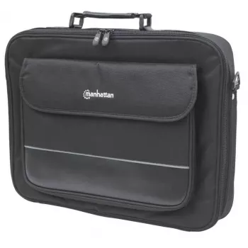 Manhattan borsa per laptop Empire 17,3 pollici, design clamshell, scomparto accessori, tracolla (rimovibile), borsa per notebook, nero, tre anni di garanzia