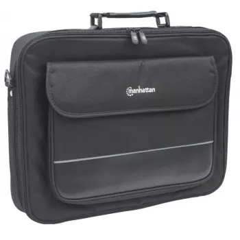 Manhattan borsa per laptop Empire 17,3 pollici, design clamshell, scomparto accessori, tracolla (rimovibile), borsa per notebook, nero, tre anni di garanzia