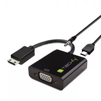 Techly convertitore HDMI Mini C a VGA IDATA HDMI-VGA4, VGA (D-Sub), HDMI Type-C (Mini), maschio, femmina, 1920 x 1080 pixel, 1080p, 720p, 480p