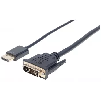 Manhattan cavo DisplayPort 1.2a a DVI-D 24+1, 1080p@60Hz, 3 m, maschio a maschio, passivo, compatibile con DVI-D, nero, tre anni di garanzia, conforme a DP2DVIMM10.