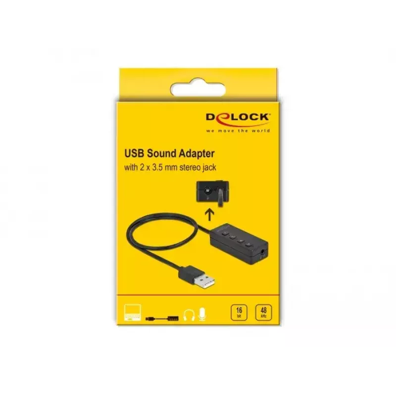 Adattatore per cuffie USB e microfono DeLOCK 66731