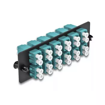 DeLOCK pannello adattatore fibra ottica LC Duplex OM4 12 porte aqua