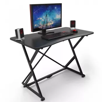 Scrivania gaming Techly per PC con bordo ergonomico smussato nero