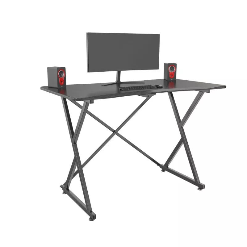 Scrivania gaming Techly per PC con bordo ergonomico smussato nero