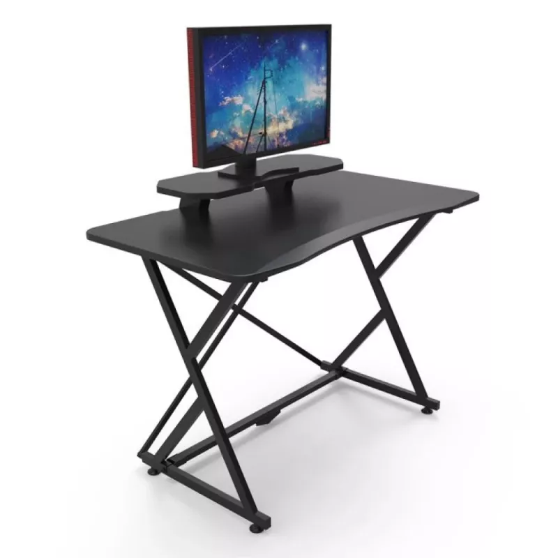 Scrivania gaming Techly per PC con bordo ergonomico smussato nero