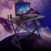 Scrivania gaming Techly per PC con bordo ergonomico smussato nero
