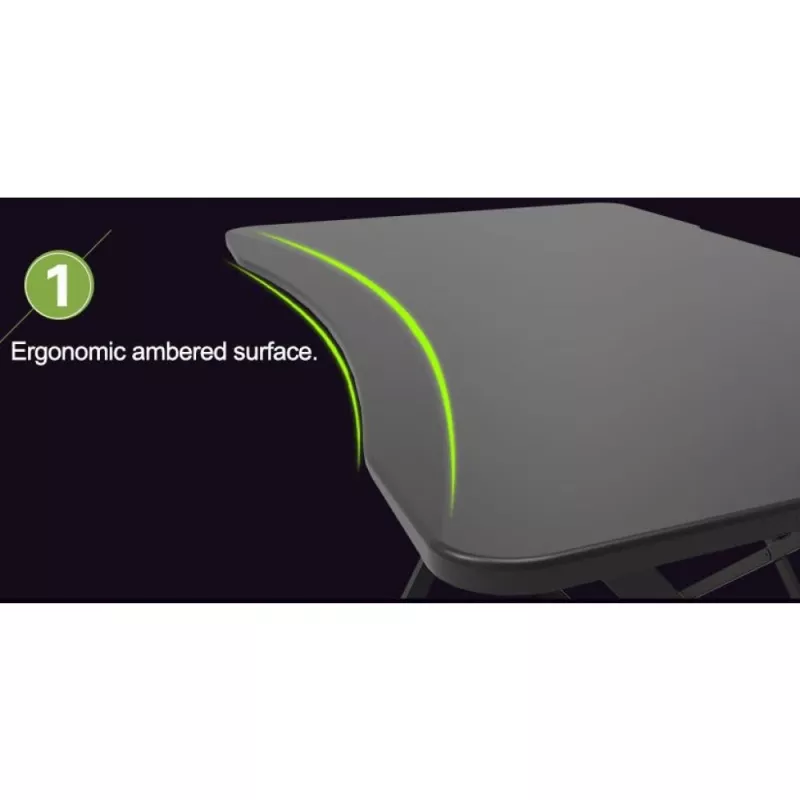 Scrivania gaming Techly per PC con bordo ergonomico smussato nero