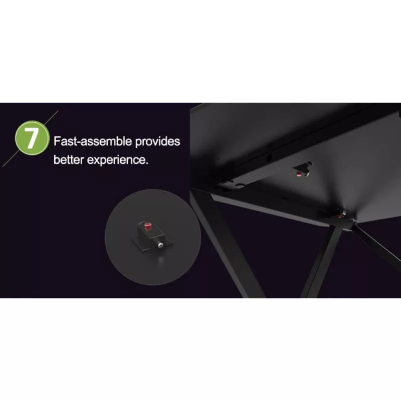 Scrivania gaming Techly per PC con bordo ergonomico smussato nero