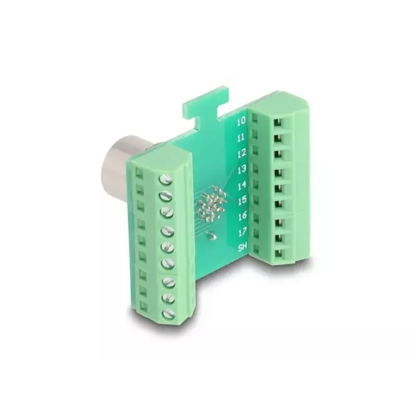 Adattatore modulo di trasferimento DeLOCK M12, 17 poli, codifica A, femmina su morsettiera 18 poli