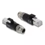 Adattatore DELOCK M12 codifica X maschio a 8 poli a connettore RJ45, contatti dorati, nero