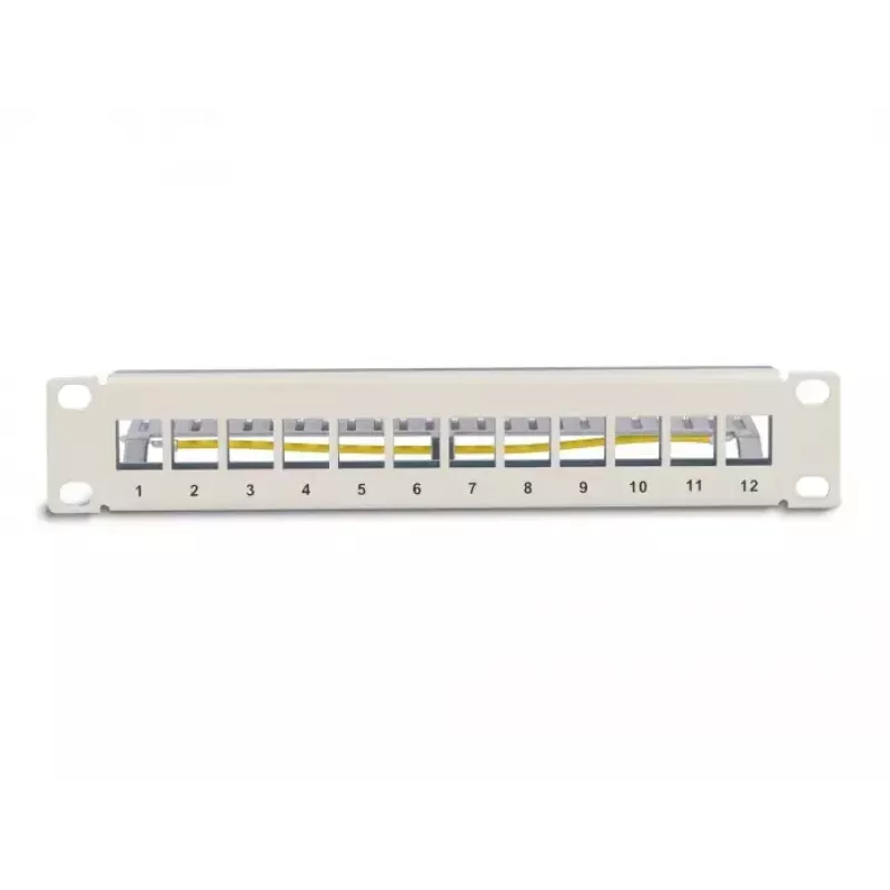 Patch panel Keystone DeLOCK 10 pollici 12 porte con scarico di trazione 1U grigio