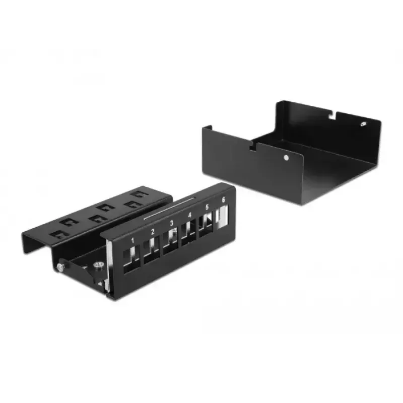 Patch panel DeLOCK Keystone 6 porte nero