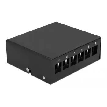 Patch panel DeLOCK Keystone 6 porte nero