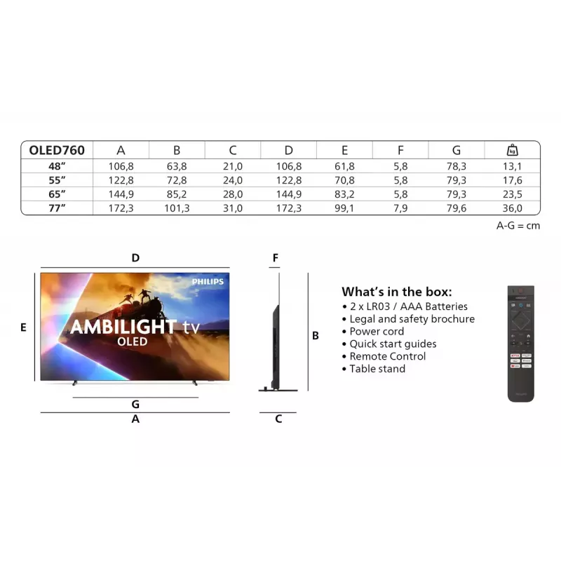 Televisore Philips 77OLED760/12 77