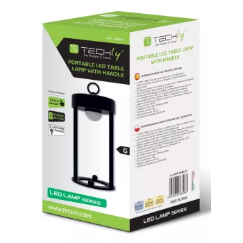 Techly I-LAMP-TABLE1 lampada da tavolo con sorgente luminosa non sostituibile 3 W LED nero