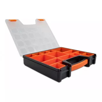 Scatola portautensili DeLOCK scatola organizzatrice 14 scomparti 312x272x60 mm arancione nero