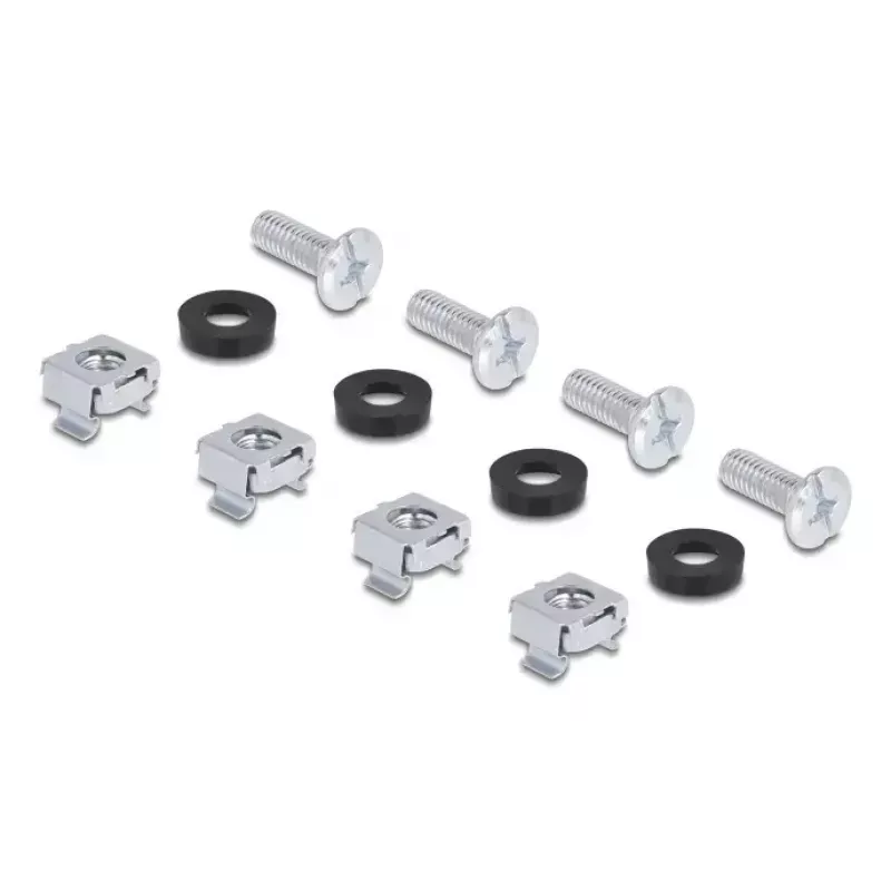 Kit di montaggio DELOCK 67281 — accessorio per rack in metallo, nero, set universale da 2 pezzi
