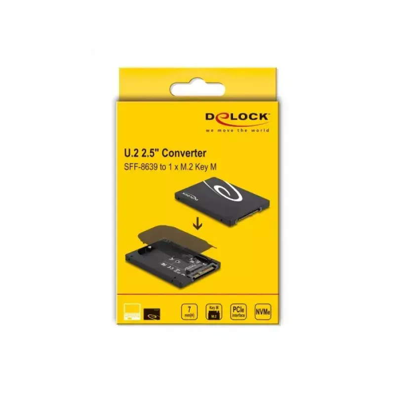Custodia per SSD DeLOCK 63379 nero M.2 supporto per 1 unità
