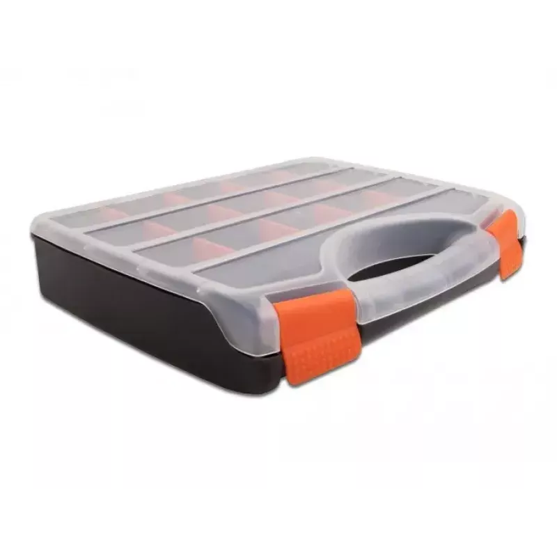Scatola di conservazione DeLOCK 18418 17 scomparti 320x255x60mm arancione nero