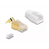 Cavo di rete DeLOCK connettore modulare RJ45 set da 25 pezzi Cat.7 oro bianco