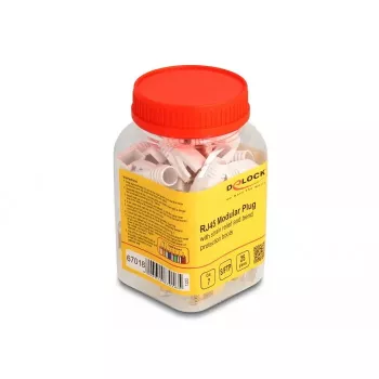 Cavo di rete DeLOCK connettore modulare RJ45 set da 25 pezzi Cat.7 oro bianco