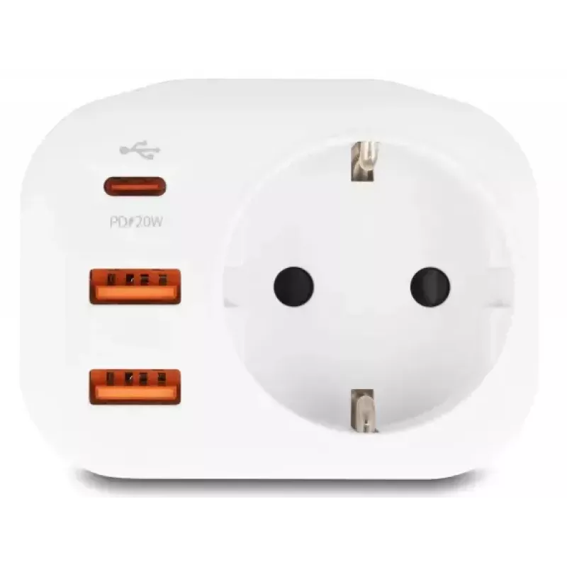 Adattatore per spina di rete DeLOCK 11498 tipo E/F ibrido tipo F bianco